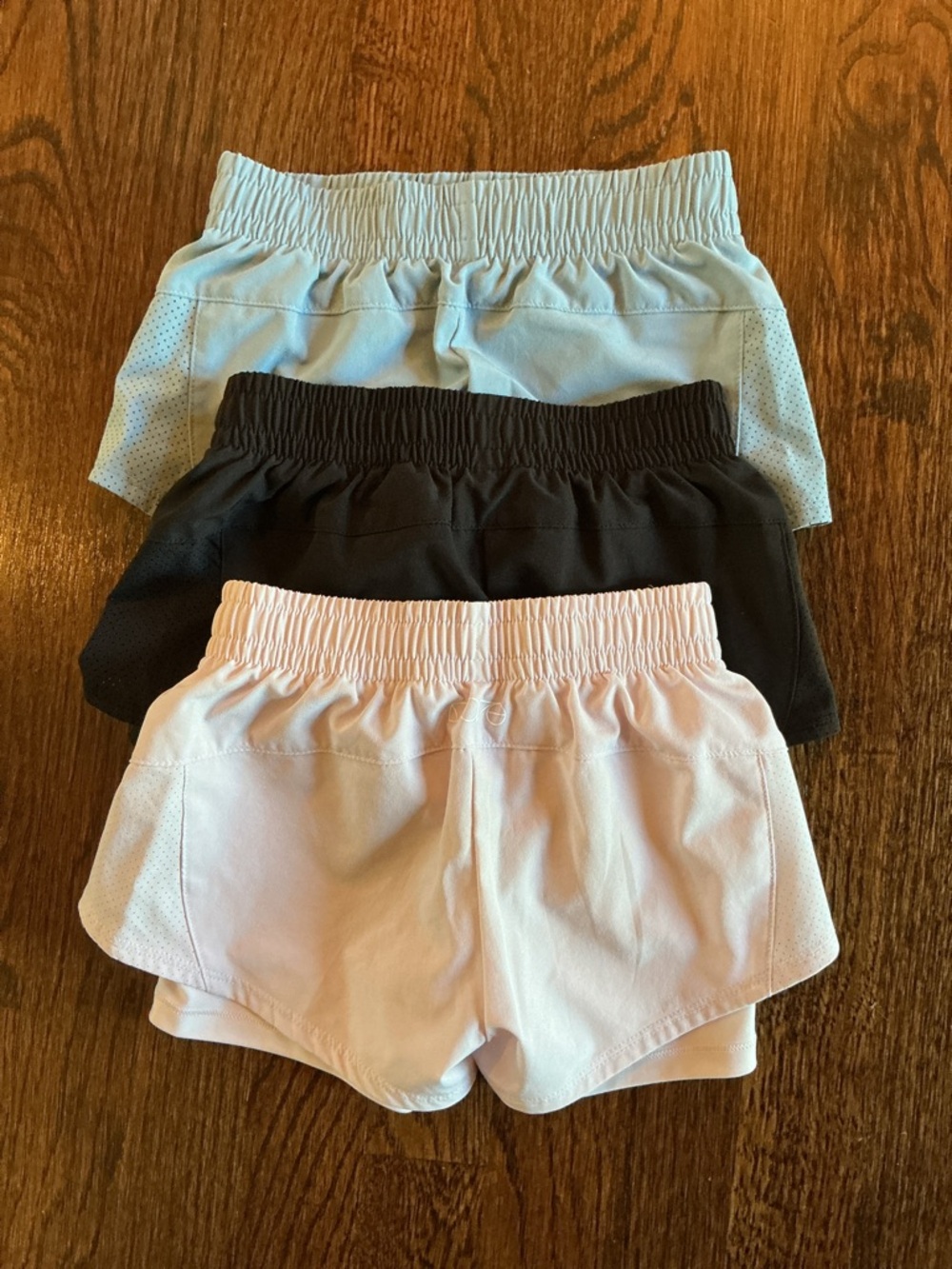 🌸H & M ‘Move’ Elastic Active Shorts - Pale Pink, Black, Slate - Sz 3-4T - Picture 3 of 15